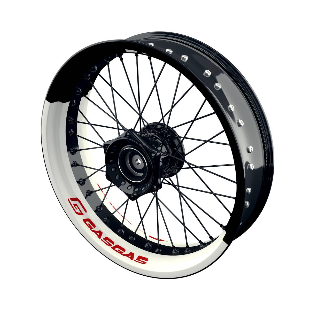 GASGAS Felgenaufkleber premium Halb halb weiss