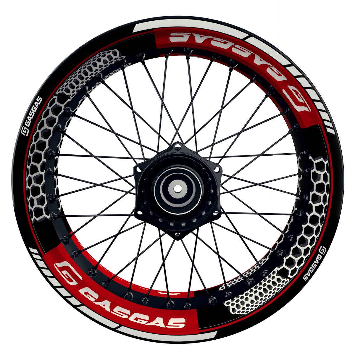 Motorrad Felgenaufkleber 360 Spin - GASGAS Hexagon