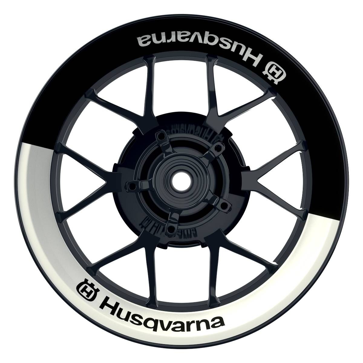 Husqvarna Felgenaufkleber premium Halb halb weiss – Arider