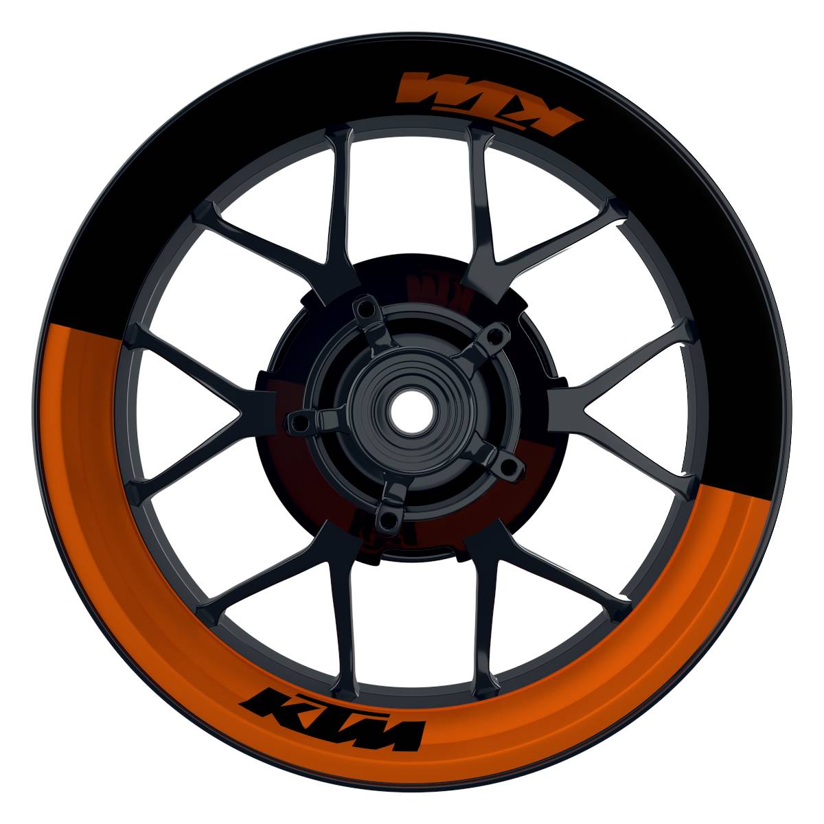 Motorrad Felgenaufkleber 360 Spin - KTM Halb halb