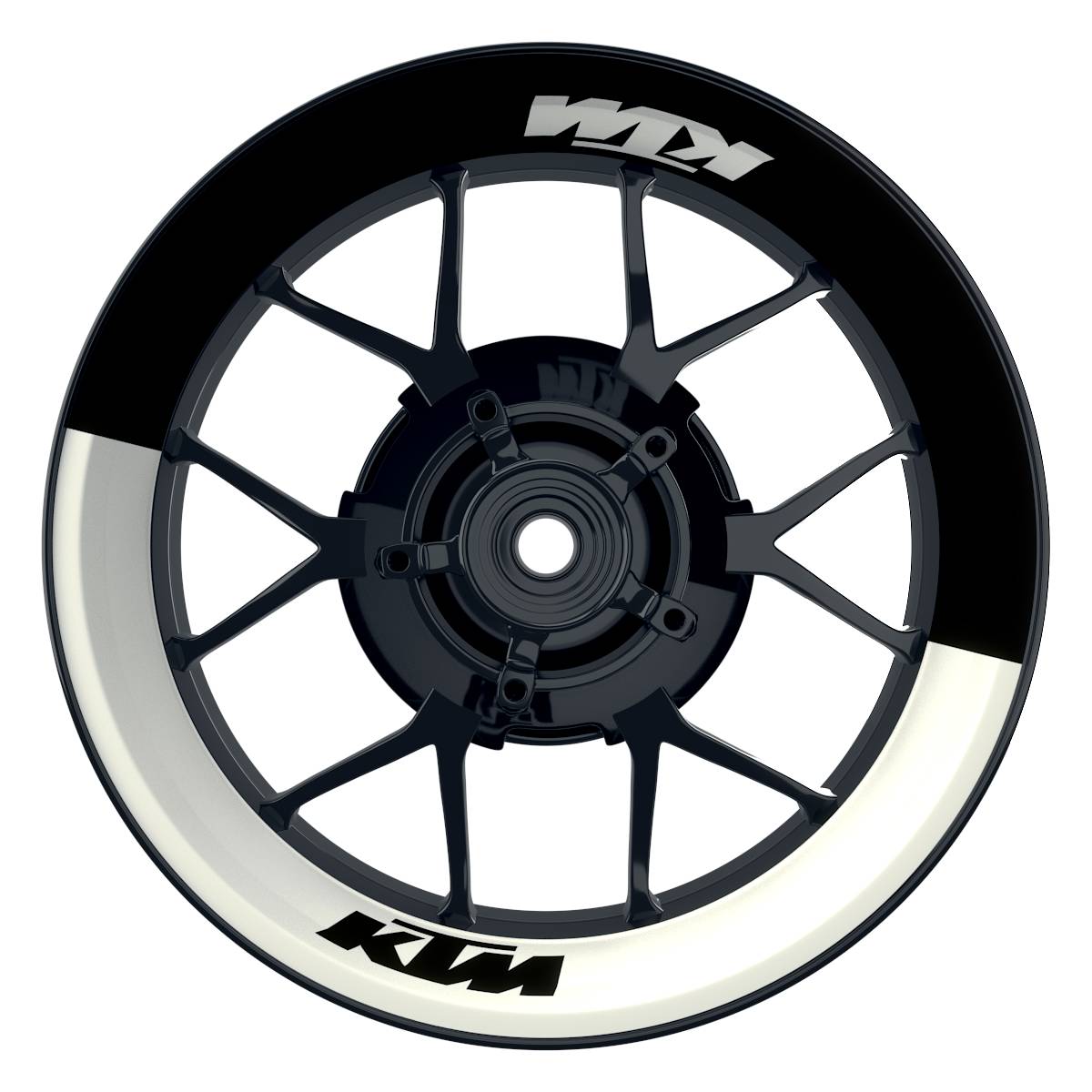 Motorrad Felgenaufkleber 360 Spin - KTM Halb halb