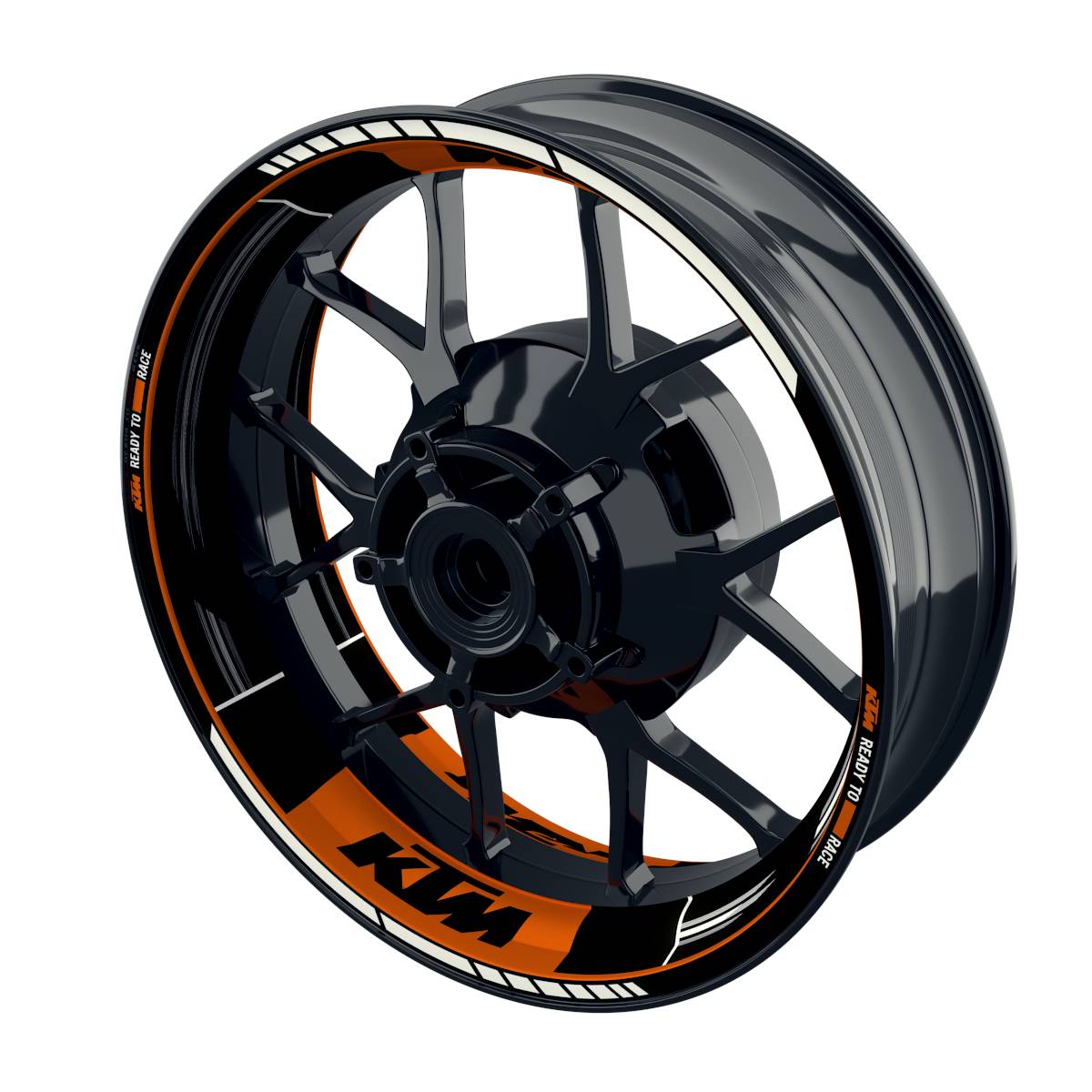 Motorrad Felgenaufkleber 360 Spin - KTM Scratched