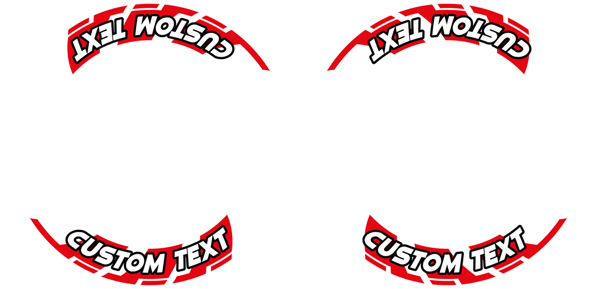 Individuelle Felgenaufkleber "Chainsaw" Premium geteilt Wheelsticker rot