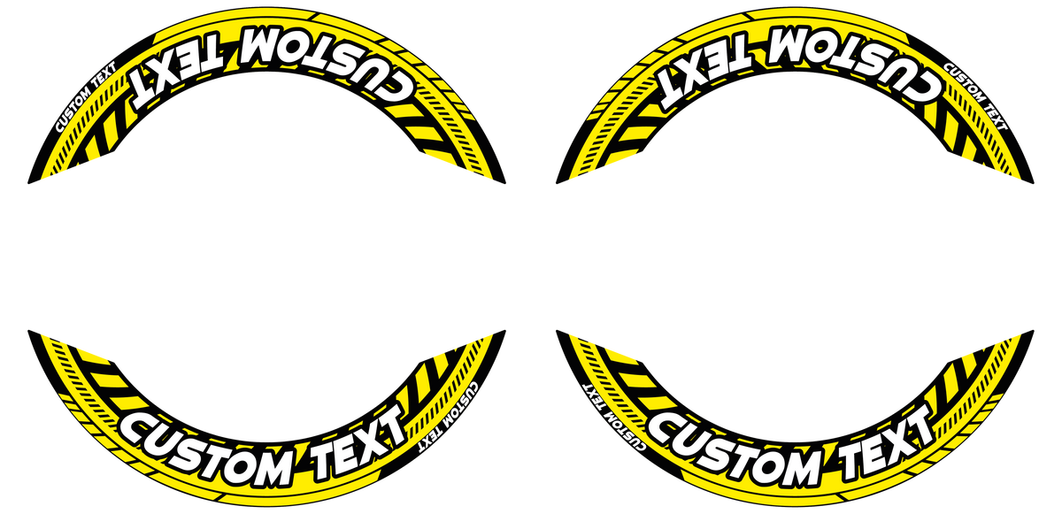 Individuelle Felgenaufkleber "Construct" Premium geteilt Wheelsticker gelb