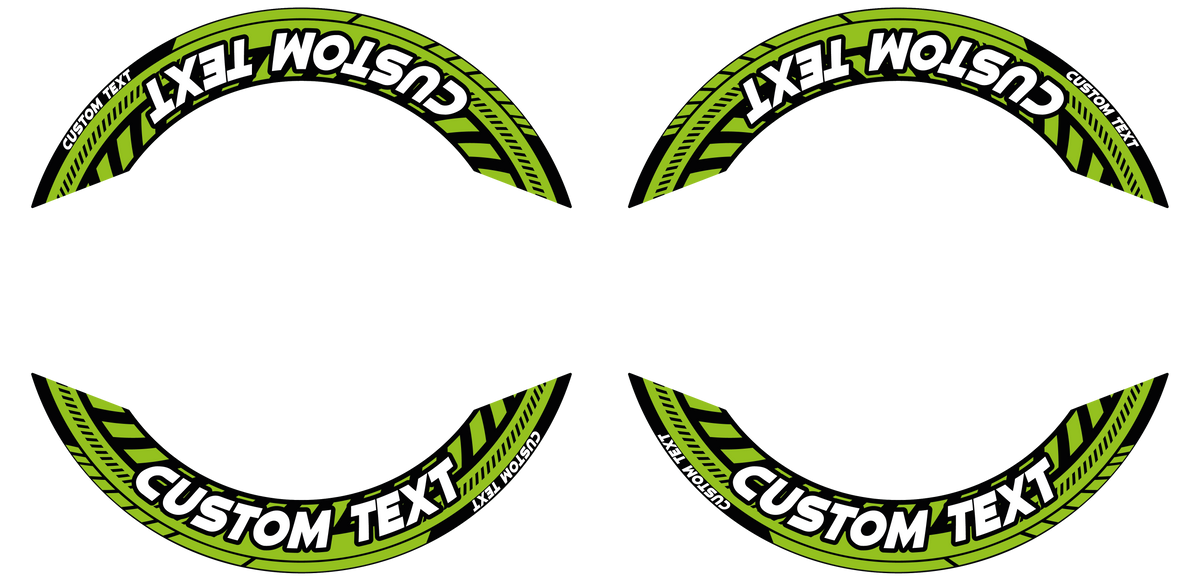 Individuelle Felgenaufkleber "Construct" Premium geteilt Wheelsticker grün