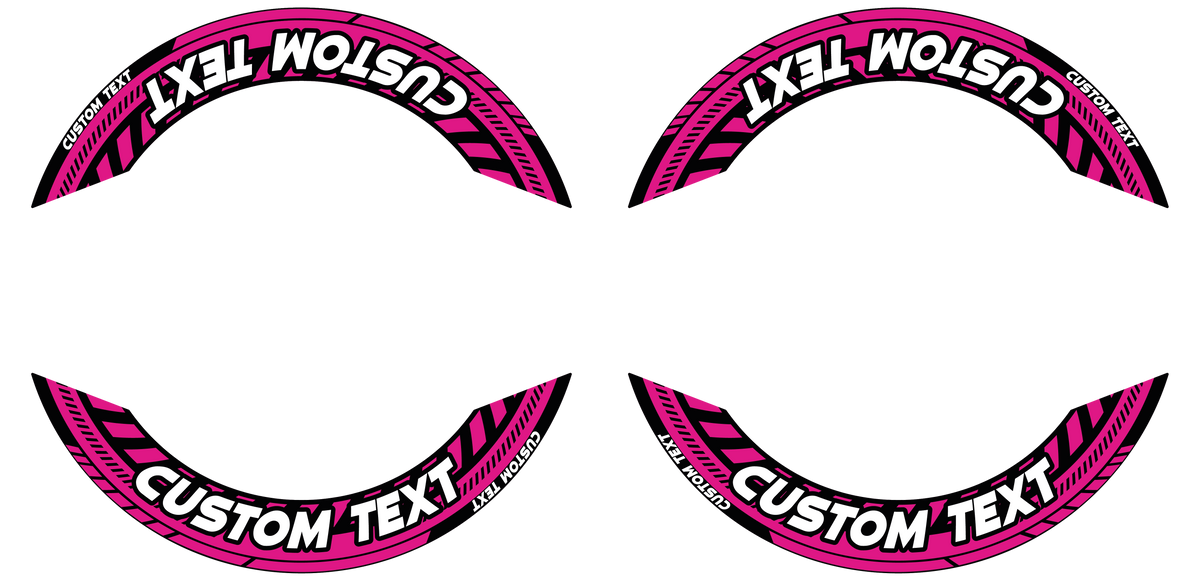Individuelle Felgenaufkleber "Construct" Premium geteilt Wheelsticker pink