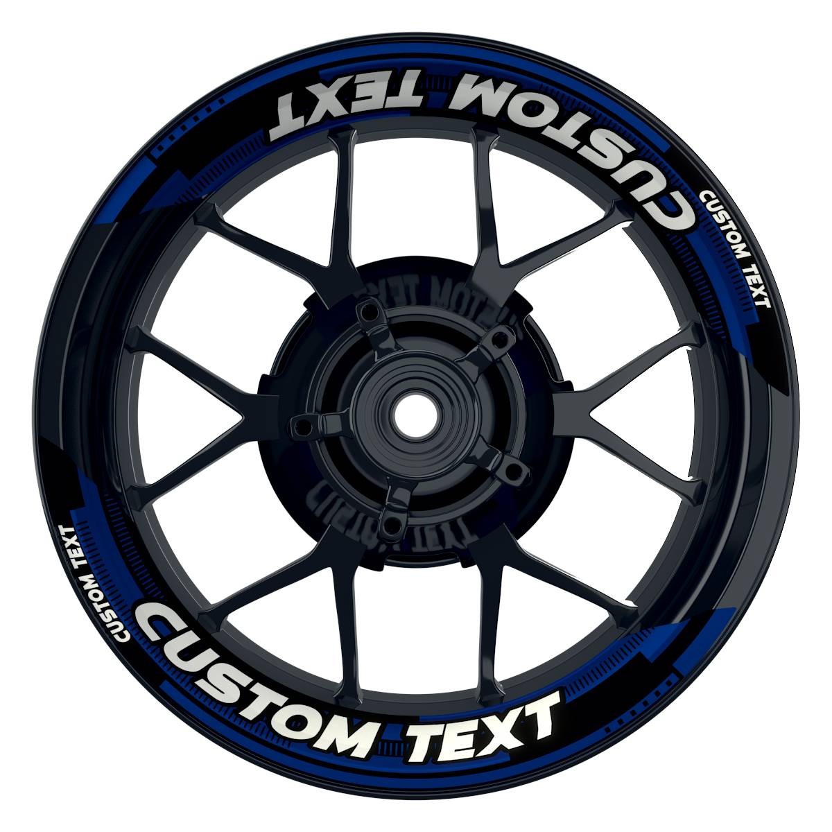 Individuelle Felgenaufkleber "Cybertech" Premium geteilt Wheelsticker blau