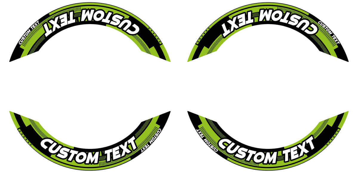 Individuelle Felgenaufkleber "Cybertech" Premium geteilt Wheelsticker grün