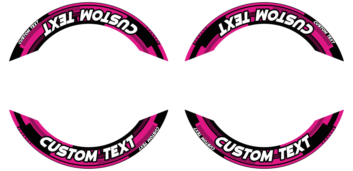 Individuelle Felgenaufkleber "Cybertech" Premium geteilt Wheelsticker pink
