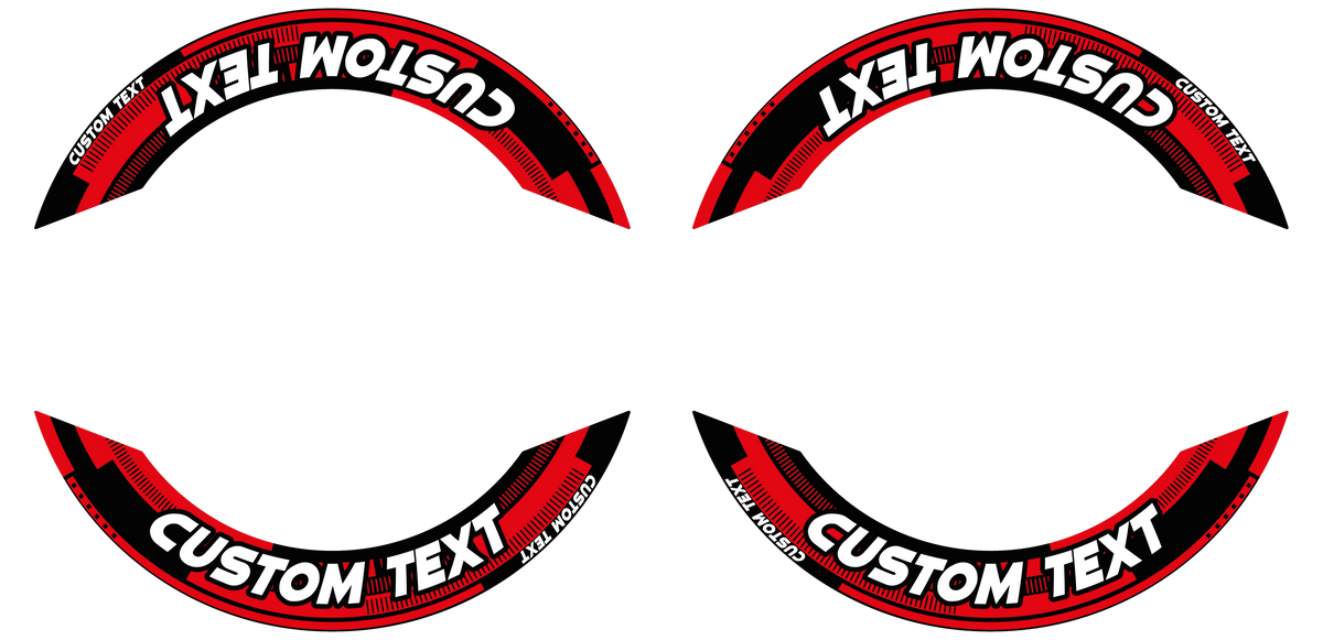 Individuelle Felgenaufkleber "Cybertech" Premium geteilt Wheelsticker rot