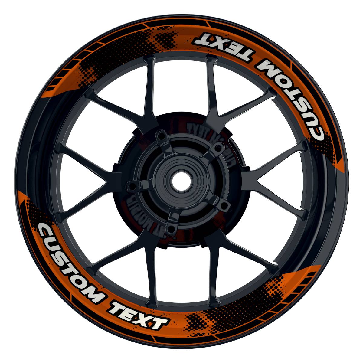 Individuelle Felgenaufkleber "Dots" Premium geteilt Wheelsticker orange
