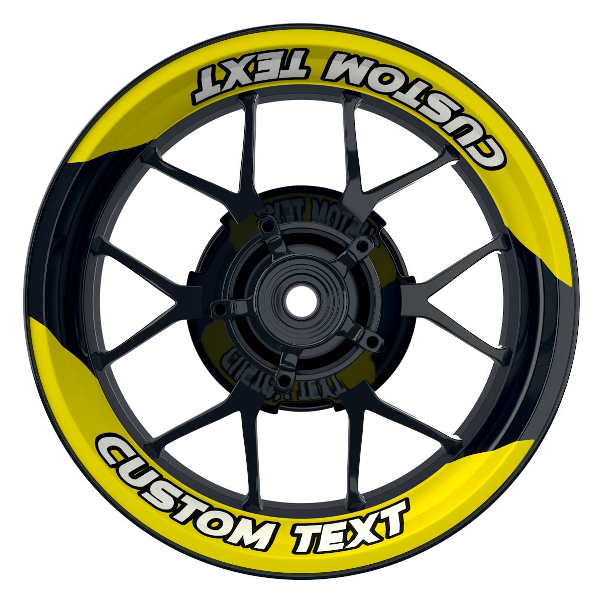 Individuelle Felgenaufkleber "Einfarbig" Premium geteilt Wheelsticker gelb