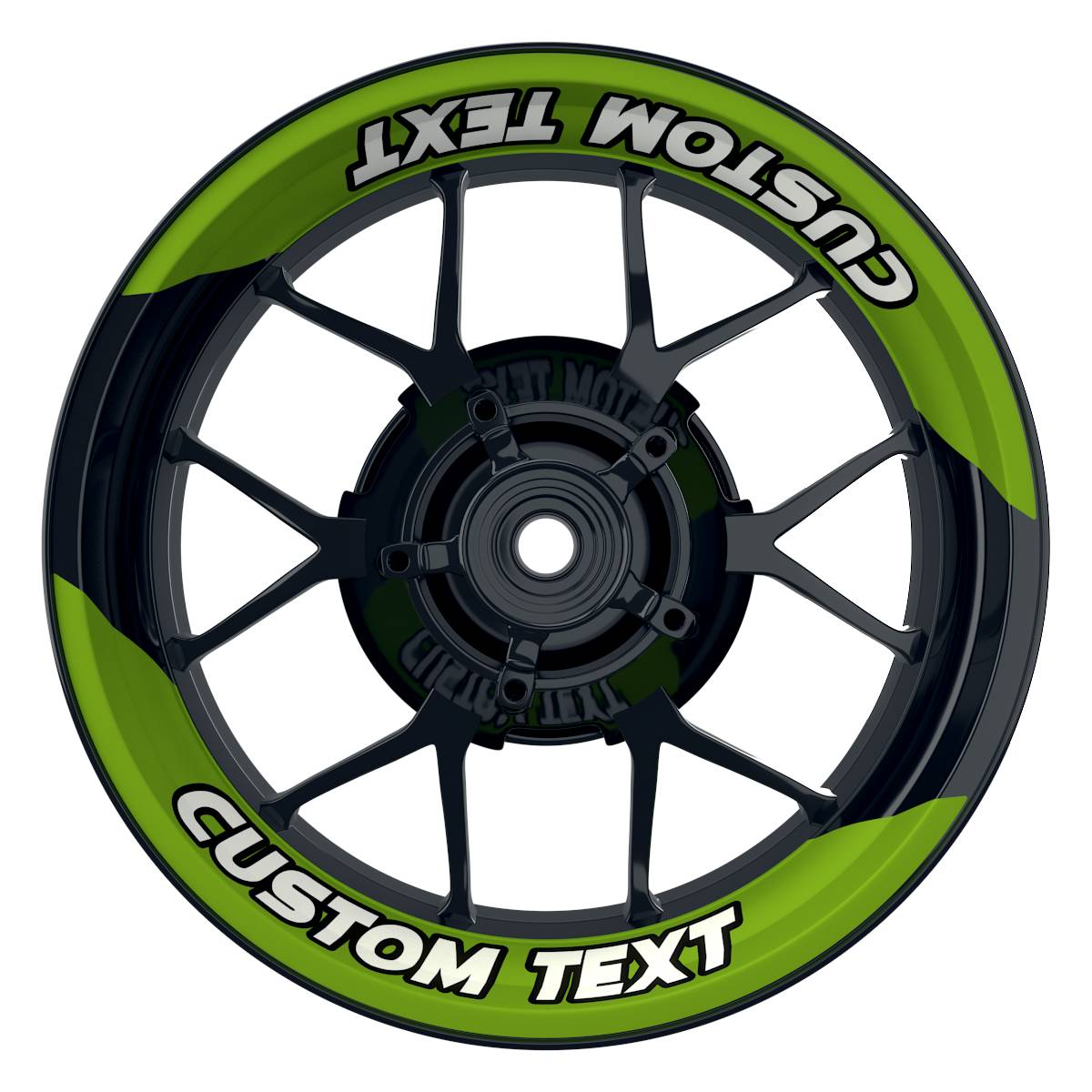 Individuelle Felgenaufkleber "Einfarbig" Premium geteilt Wheelsticker grün