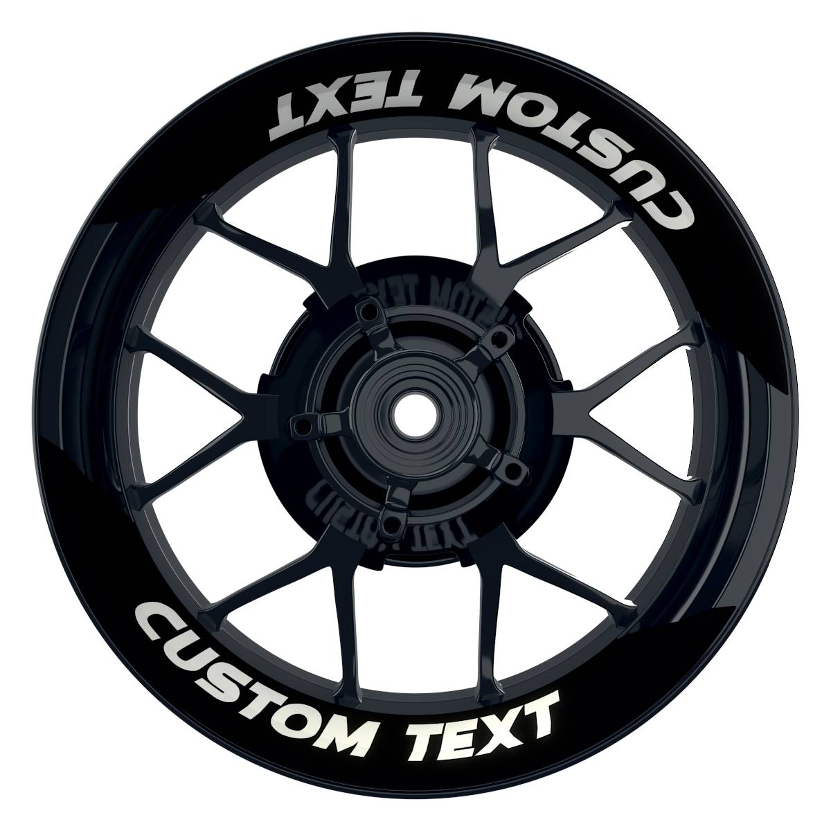 Individuelle Felgenaufkleber "Einfarbig" Premium geteilt Wheelsticker schwarz
