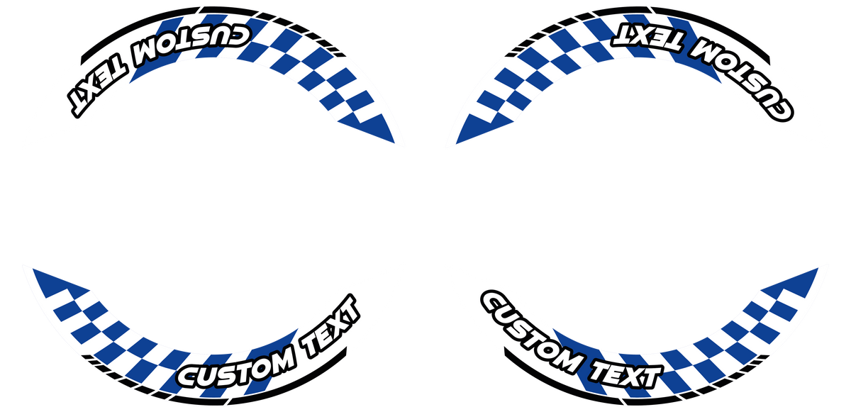 Individuelle Felgenaufkleber "GRID1 V1" Premium geteilt Wheelsticker blau