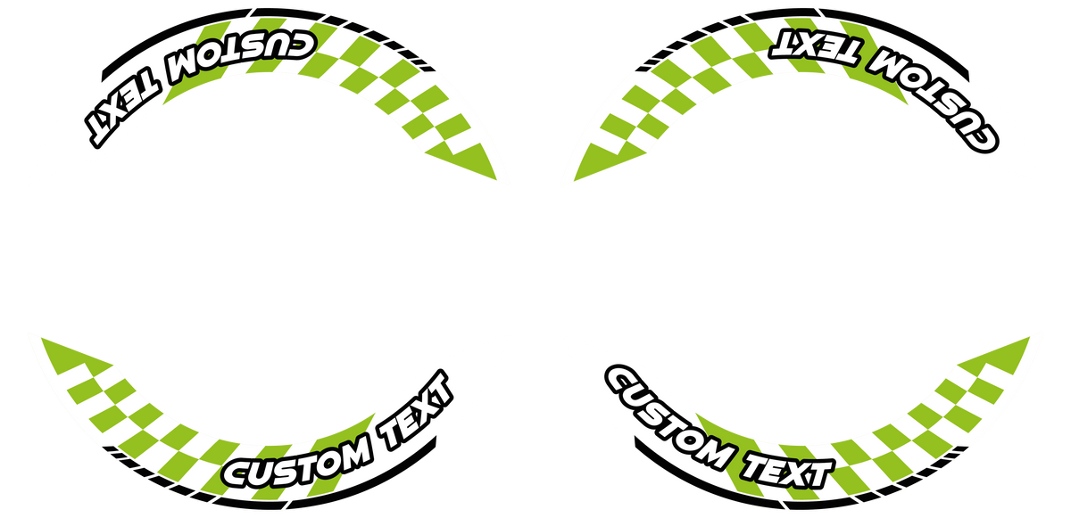 Individuelle Felgenaufkleber "GRID1 V1" Premium geteilt Wheelsticker grün