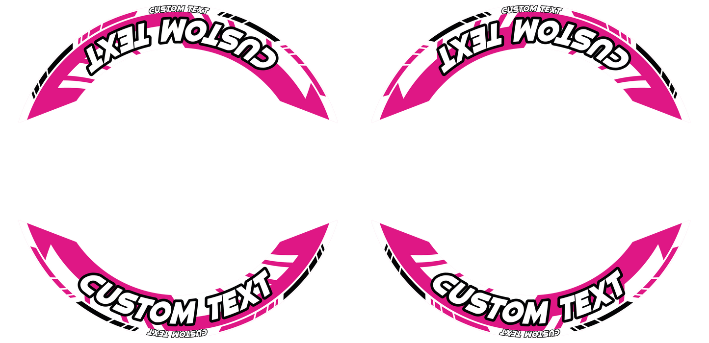 Individuelle Felgenaufkleber "GRID2 V1" Premium geteilt Wheelsticker pink