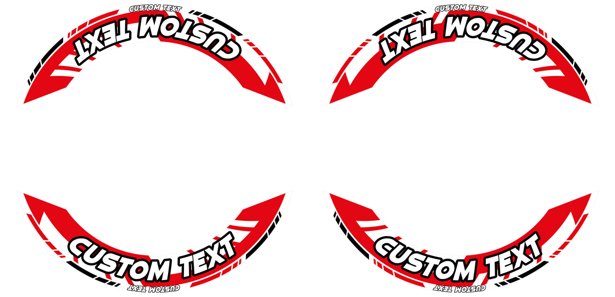 Individuelle Felgenaufkleber "GRID2 V1" Premium geteilt Wheelsticker rot