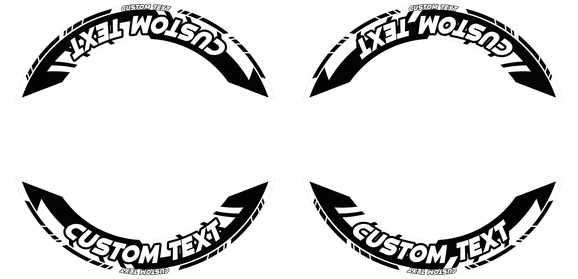 Individuelle Felgenaufkleber "GRID2 V1" Premium geteilt Wheelsticker schwarz