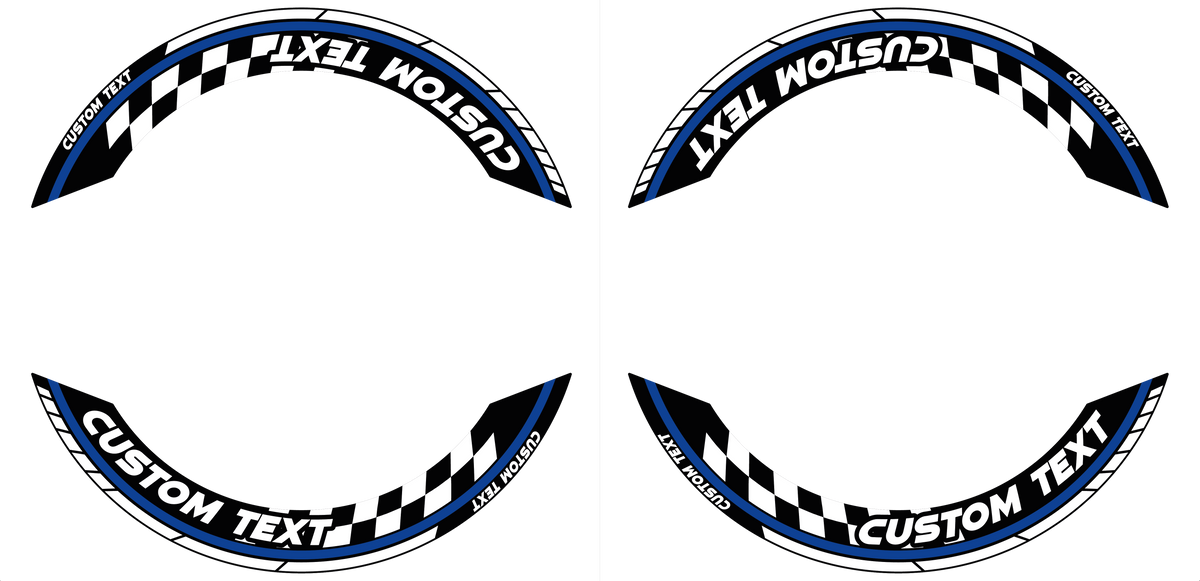 Individuelle Felgenaufkleber "GRID" Premium geteilt Wheelsticker blau