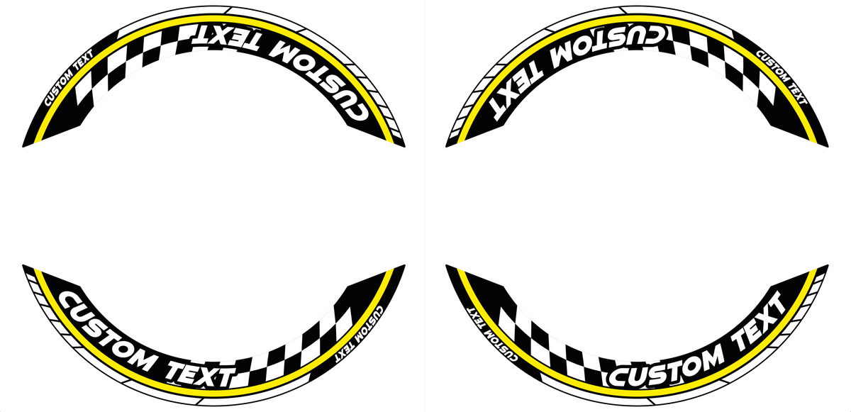 Individuelle Felgenaufkleber "GRID" Premium geteilt Wheelsticker gelb