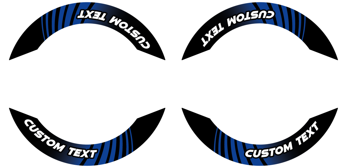 Individuelle Felgenaufkleber "Hypnotic" Premium geteilt Wheelsticker blau