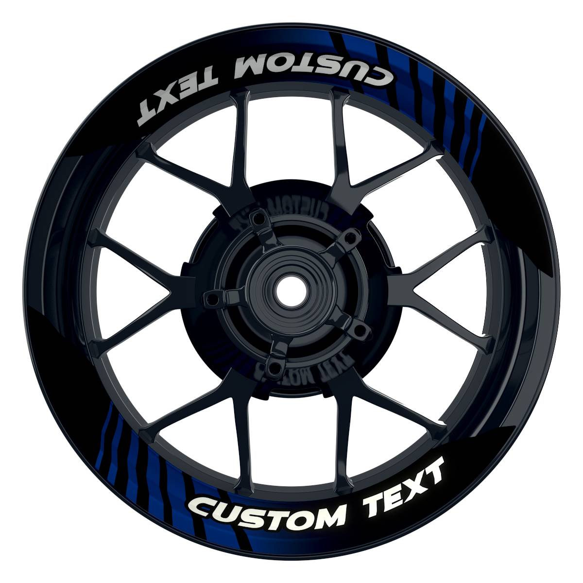 Individuelle Felgenaufkleber "Hypnotic" Premium geteilt Wheelsticker blau