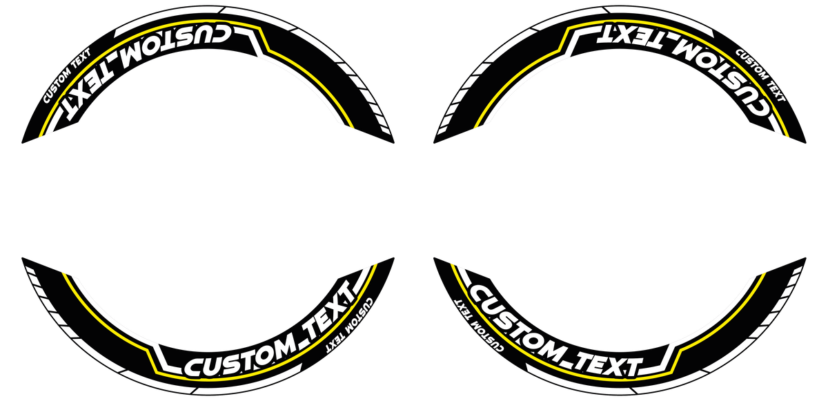 Individuelle Felgenaufkleber "Lightning" Premium geteilt Wheelsticker gelb