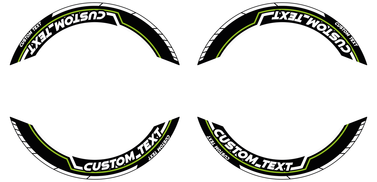 Individuelle Felgenaufkleber "Lightning" Premium geteilt Wheelsticker grün