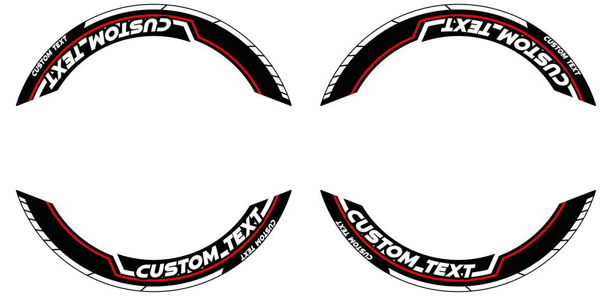 Individuelle Felgenaufkleber "Lightning" Premium geteilt Wheelsticker rot