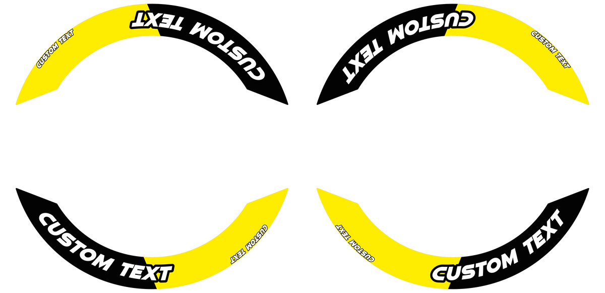 Individuelle Felgenaufkleber "Saber" Premium geteilt Wheelsticker gelb