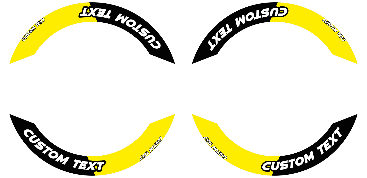 Individuelle Felgenaufkleber "Saber" Premium geteilt Wheelsticker gelb