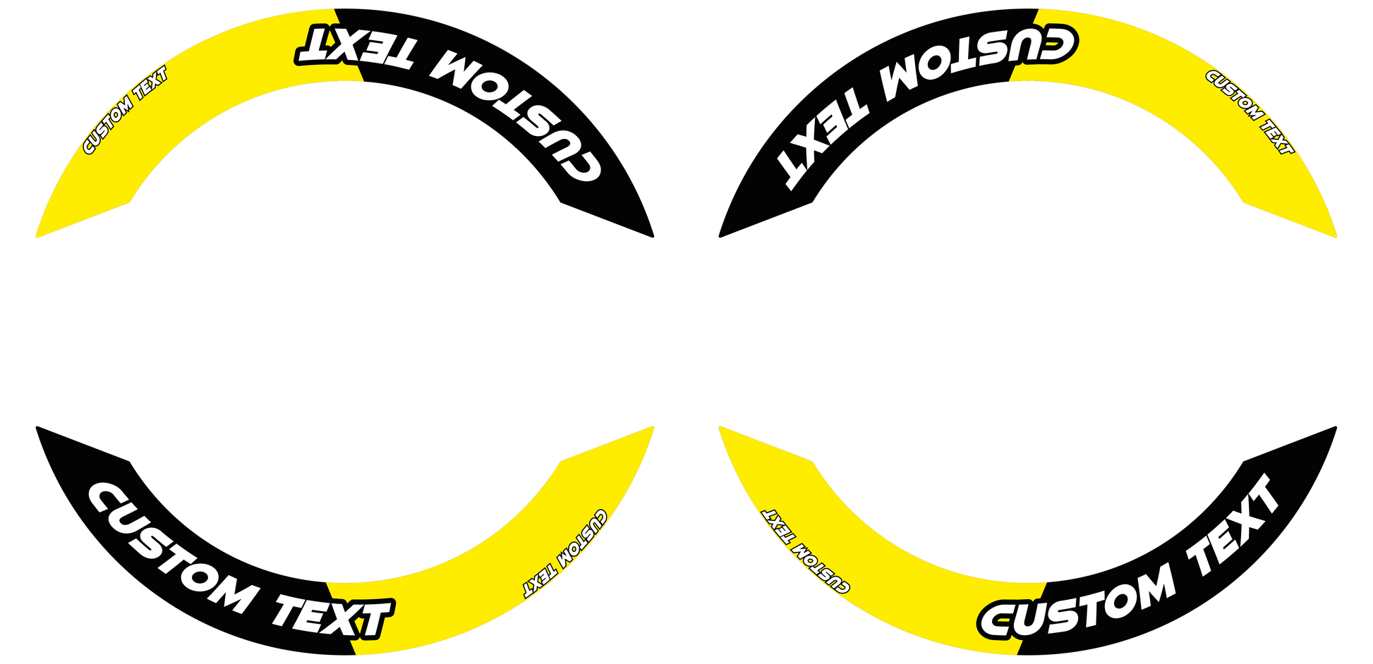 Individuelle Felgenaufkleber "Saber" Premium geteilt Wheelsticker gelb