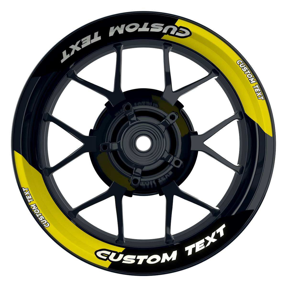 Individuelle Felgenaufkleber "Saber" Premium geteilt Wheelsticker gelb