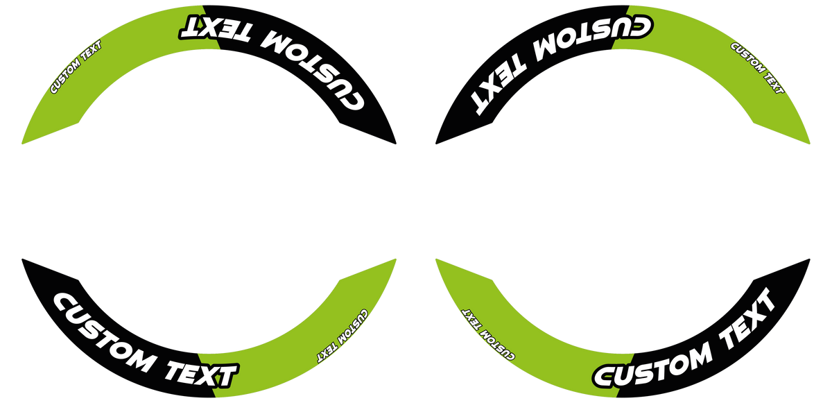 Individuelle Felgenaufkleber "Saber" Premium geteilt Wheelsticker grün