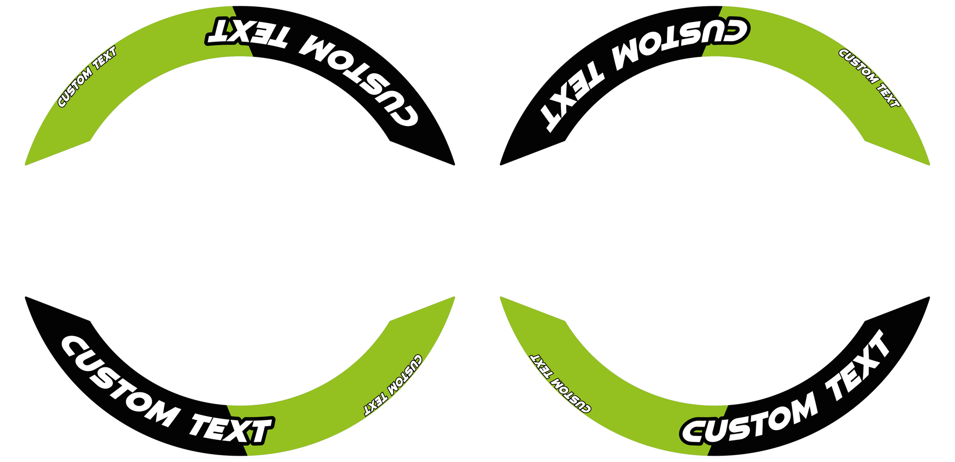 Individuelle Felgenaufkleber "Saber" Premium geteilt Wheelsticker grün