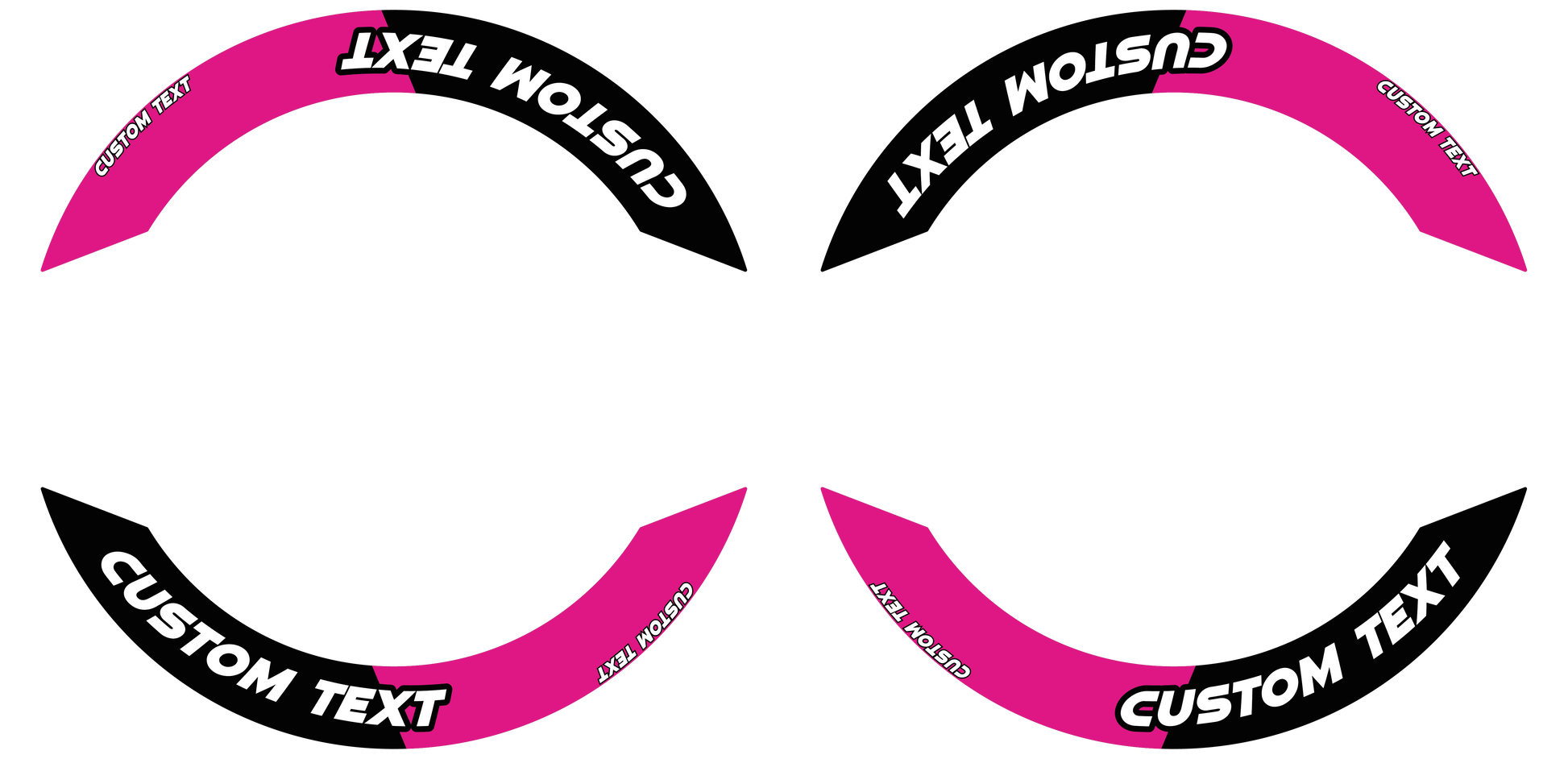 Individuelle Felgenaufkleber "Saber" Premium geteilt Wheelsticker pink