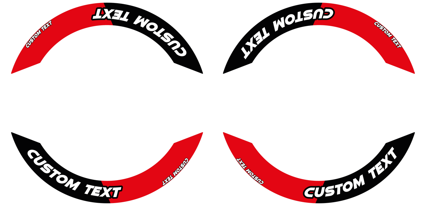 Individuelle Felgenaufkleber "Saber" Premium geteilt Wheelsticker rot