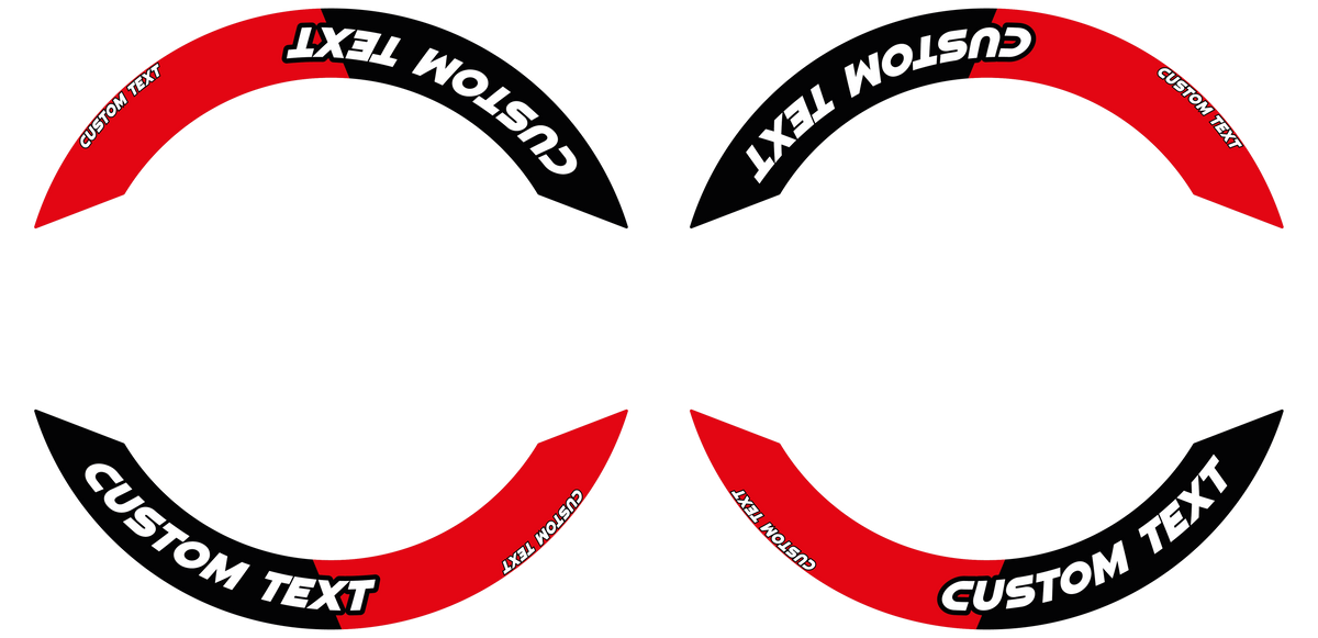 Individuelle Felgenaufkleber "Saber" Premium geteilt Wheelsticker rot