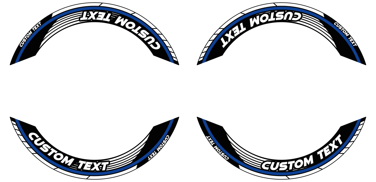 Individuelle Felgenaufkleber "Saw" Premium geteilt Wheelsticker blau