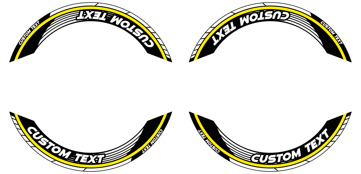 Individuelle Felgenaufkleber "Saw" Premium geteilt Wheelsticker gelb