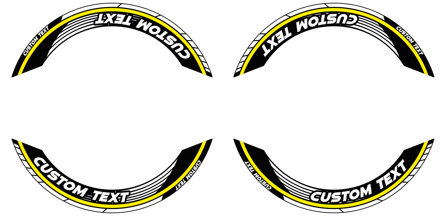 Individuelle Felgenaufkleber "Saw" Premium geteilt Wheelsticker gelb