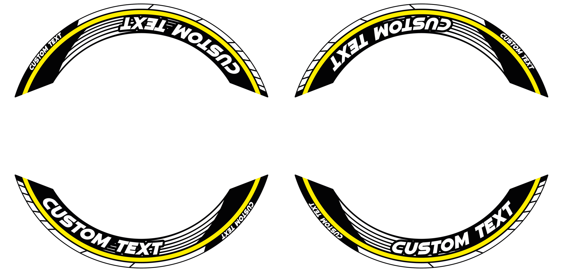 Individuelle Felgenaufkleber "Saw" Premium geteilt Wheelsticker gelb