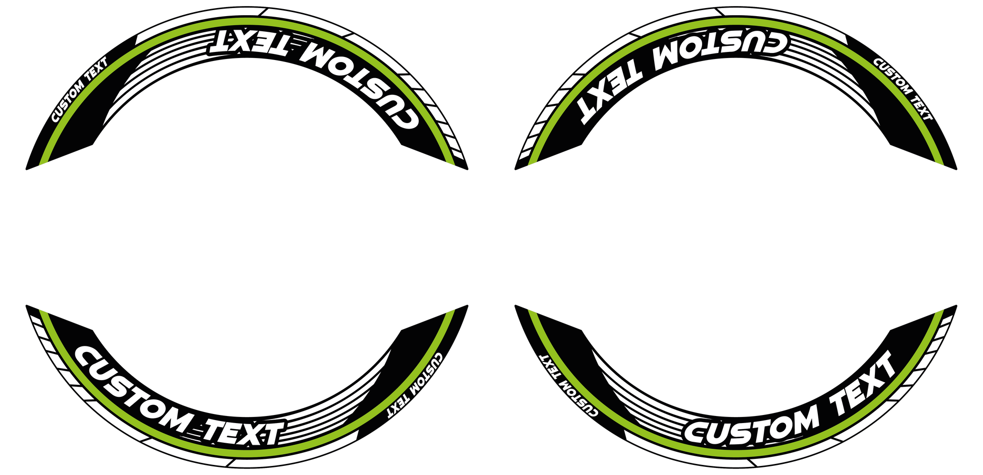 Individuelle Felgenaufkleber "Saw" Premium geteilt Wheelsticker grün