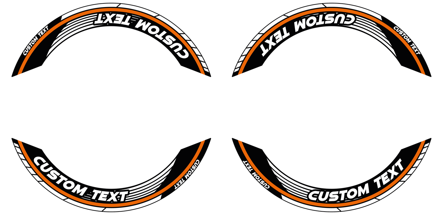 Individuelle Felgenaufkleber "Saw" Premium geteilt Wheelsticker orange