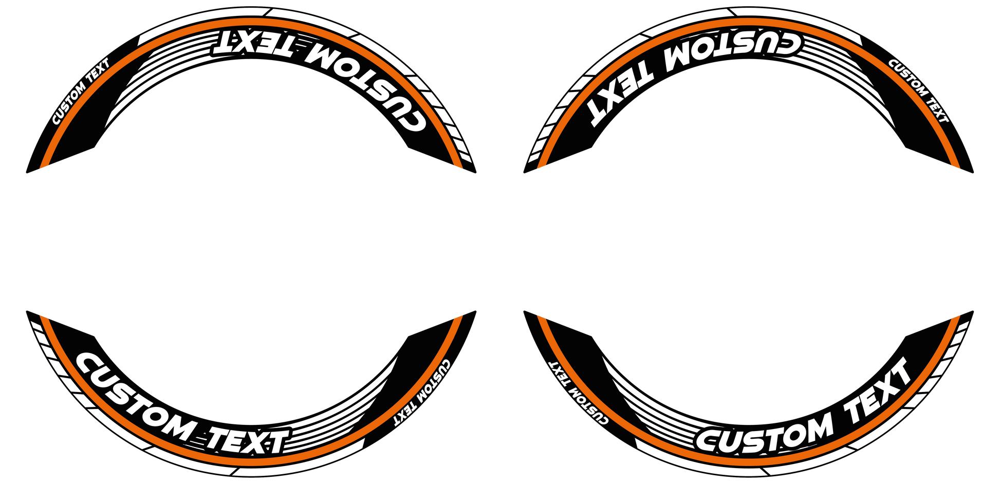 Individuelle Felgenaufkleber "Saw" Premium geteilt Wheelsticker orange