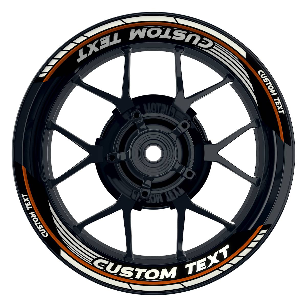Individuelle Felgenaufkleber "Saw" Premium geteilt Wheelsticker orange
