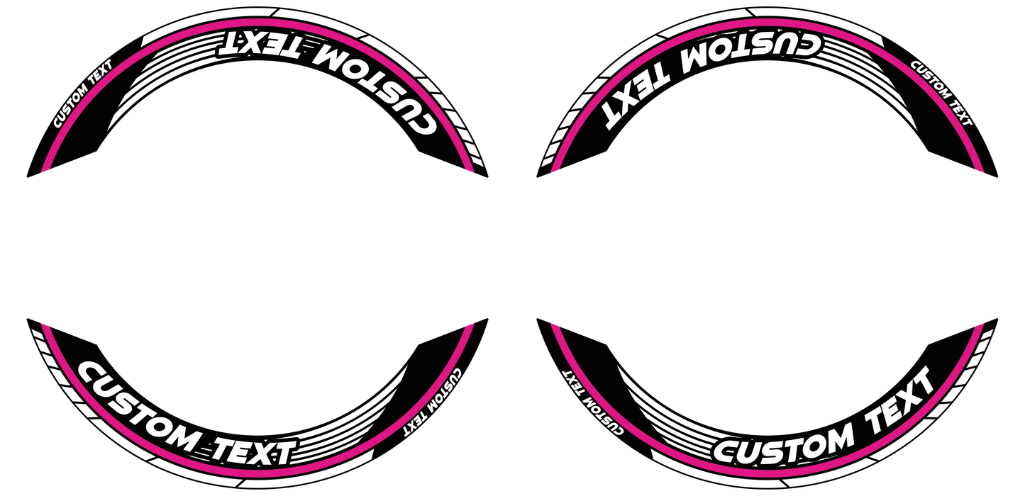 Individuelle Felgenaufkleber "Saw" Premium geteilt Wheelsticker pink