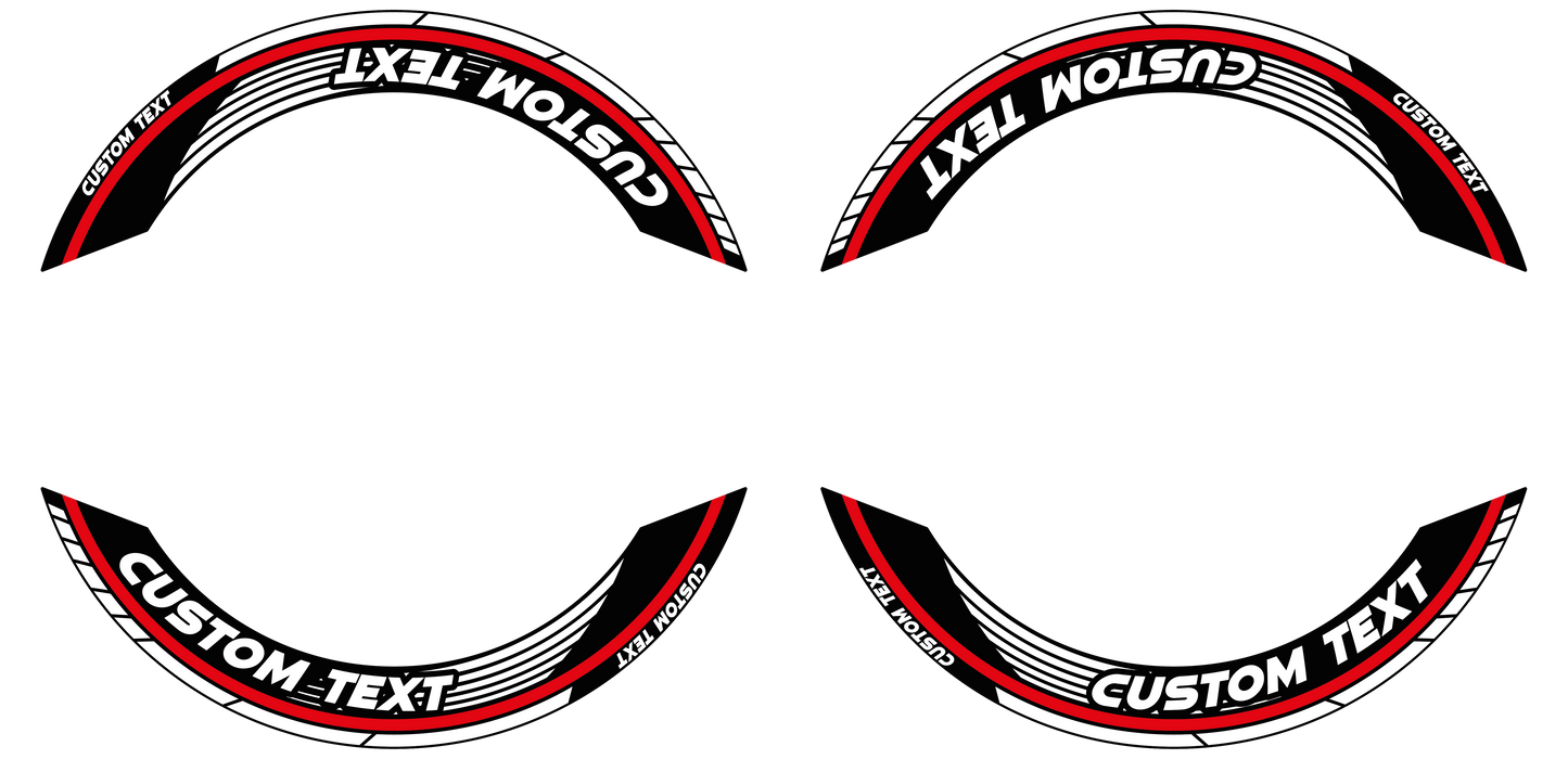 Individuelle Felgenaufkleber "Saw" Premium geteilt Wheelsticker rot