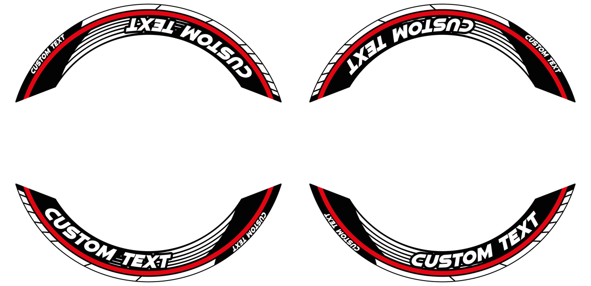 Individuelle Felgenaufkleber "Saw" Premium geteilt Wheelsticker rot